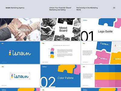 Isnain Marketing Agency - Brand Guideline agency brand identity branding child colorful design graphic design logo logo design marketing marketing agency modern playful