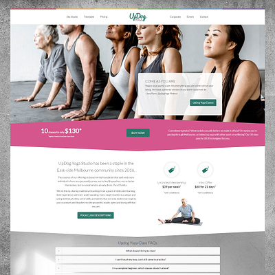 Website design for Updog Yoga Melbourne design ui web design website