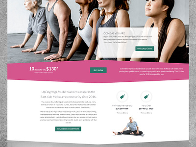 Website design for Updog Yoga Melbourne design ui web design website