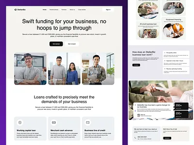 StellarBiz - Business Loan Website Design business business loan company profile corporate finance financial funding investment landing page steps testimonial ui design uiuxdesign website website design
