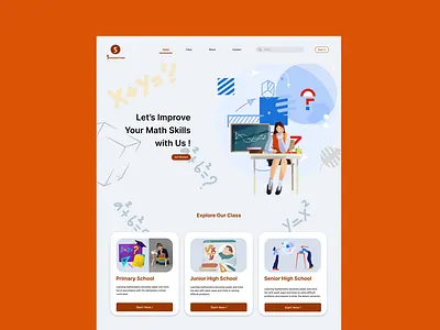 Summertime Math Course app course landingpage ui ux web