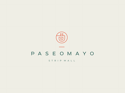 Paseo Mayo advertising brand branding design digital graphic design identity illustrator logo mall strip mall vector