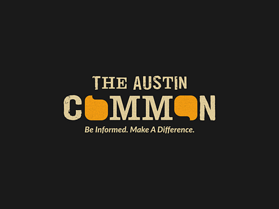 The Austin Common branding character design designlogo discuss graphic design icon illustration information logo logogram logomark podcast symbol talk vector wordmark