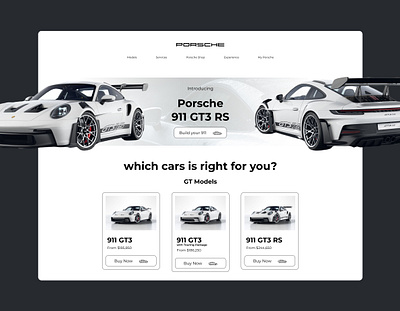 Web Design - Porsche car car website drive driving footer gt 911 rs landing page porsche ui ui car ui web ui web car ux web website