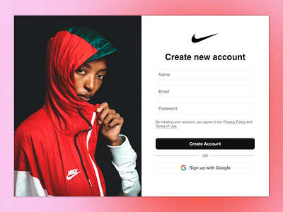 #️⃣0️⃣0️⃣1️⃣ Sign Up Page - Nike desktop figma nike prototype signup ui ux uxuidesigner
