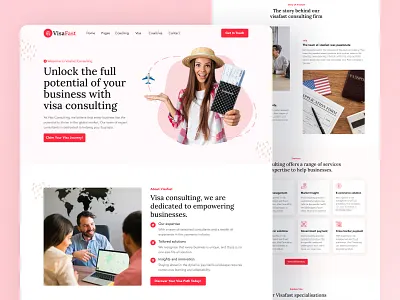 Immigration and Visa Consulting Landing Page consultant consulting consulting agency design fleexstudio gradient homepage immigration immigration consultant landing page minimal passport student visa travel agency travel visa uiux visa visa agency visa consulting agency web design