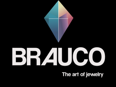 Brauco jewelry logo black brauco cristal graphic design jewelry logo prism