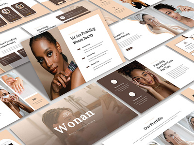 Wonan - Beauty Presentation Template beauty branding business design google slide graphic design illustration key keynote logo powerpoint ppt pptx presentation template typography ui ux vector