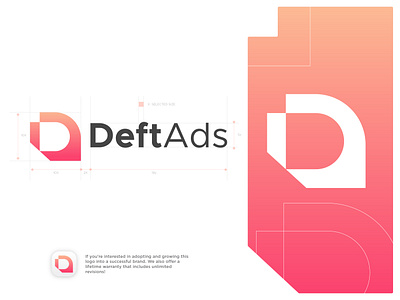 DeftAds Logo blockchain brand brand identity branding gradient icon identity logo logo designer logodesign logos logotype typography vector