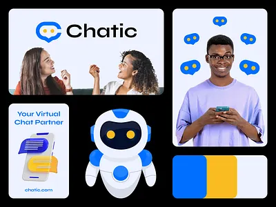 Chatic Brand Visual Identity ai logo bot logo branding c letter c logo chat bubble chat icon chat logo collaboration communication concept connection conversation identity logo mark logodesign logos logotype message talk