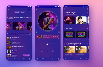 Music App designer figma graphic design mobile app music app pro designer ui ui design uiux designer ux designer website