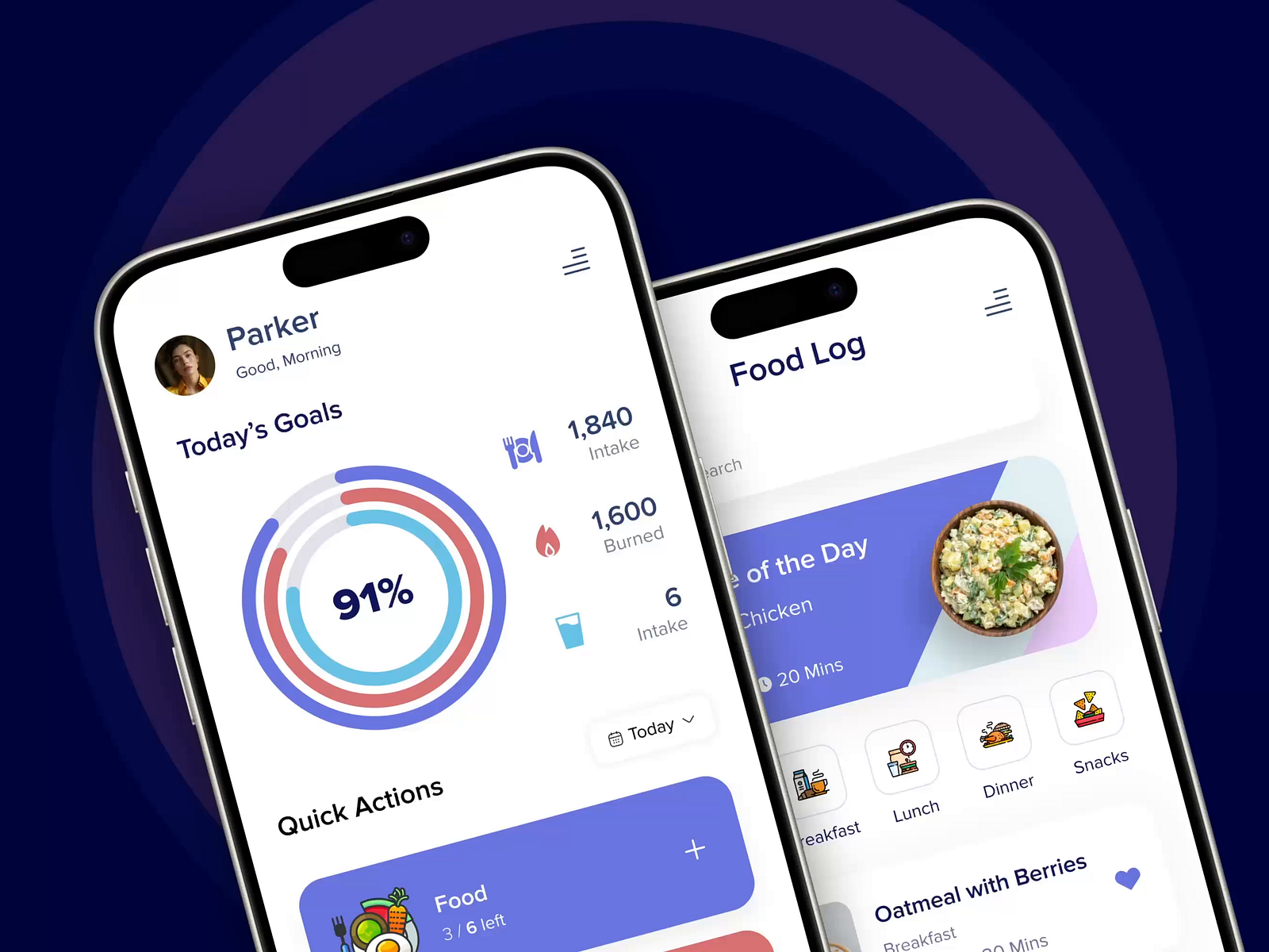 CalorieMate Food & Fitness Tracking Mobile UI by Creatibuzz Mobile on