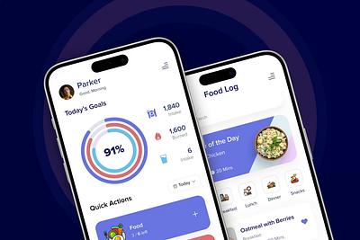 CalorieMate: Food & Fitness Tracking Mobile UI application food health health tracker mobile app ui uiux ux