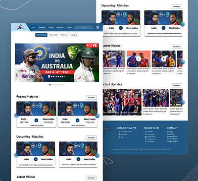 Cricket Score Web cricket scoring web design designer figma graphic design illustration logo mobile app music app pro designer ui