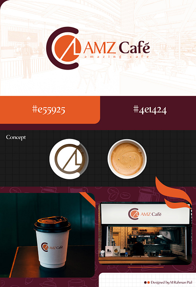 AMZ Cafe Logo Design and Branding brand identity branding cafe graphic design illustrator logo