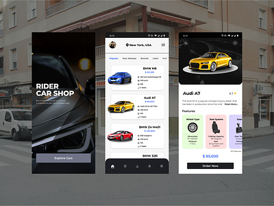 A Modern Car App Interface app design car app design interface mobile app ui design user interface