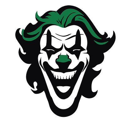 A Joker/Clown Face black clown dribble dribble.com graphic design green icon joker joker face smile logo smile stikers smily ugly ugly face vector vectors white