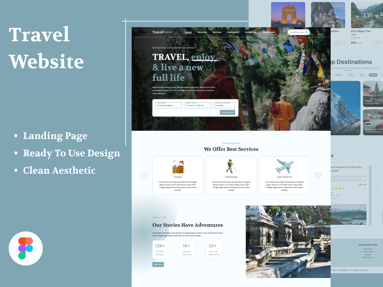 Travel Company - Landing Page by Sakila Pokharel on Dribbble