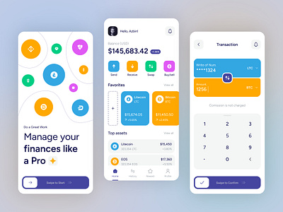 Crypto Banking Wallet App UI app banking banking app crypto crypto app crypto currancy defi digital banking exploration finance finance app fintech mobile app payment ui uiux user interface ux wallet