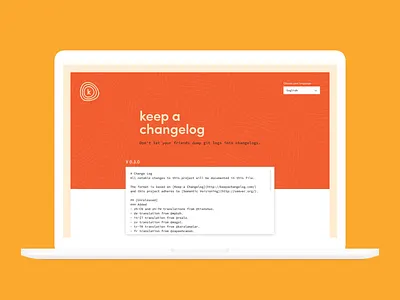 Keep a Changelog brand branding coding development engineering landing page logo typography ui web design