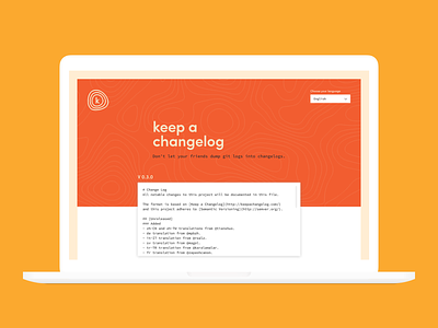 Keep a Changelog brand branding coding development engineering landing page logo typography ui web design