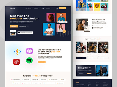 Podcast Website Design branding homepage landing page media podcast website design trending design ui uiux design ux website design