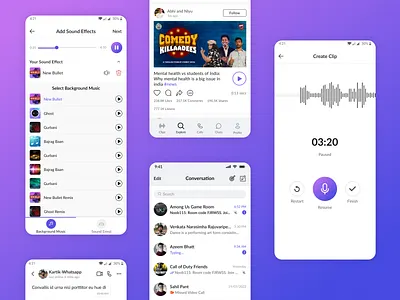 Audio Based Social Media App social media ui