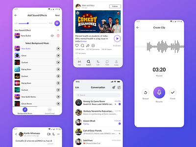 Audio Based Social Media App social media ui