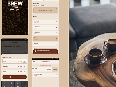 Coffee Ordering Mobile App Design application application design branding cafe coffee coffee app coffee ordering full app mobile design mobile software design product design splash page ui design ux design