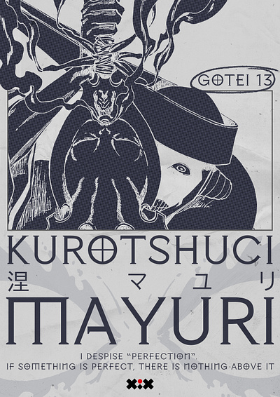 KUROTSHUCI MAYURI POSTER anime bleach digital art gotei 13 graphic design kurotshuci mayuri poster