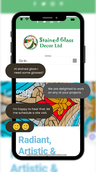 Stained glass decor web/mobile responsive website