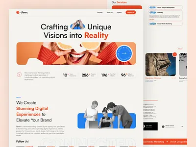 Disen - Creative Agency Landing Page branding cleardesign colorful creativeagency design digitalagency landingpage minimalist minimalistdesign ui uidesign webdesign website websitedesign