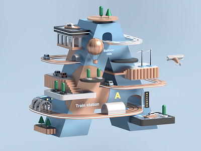 Letter A - animation 3d animation blender branding car city game graphic design illustration isometric landing page lowpoly motion graphics nft render typography unity web