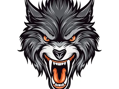 Wolf Head Vector illustration animal head illustration mascot sharp teeth vector wolf head wolf mascot