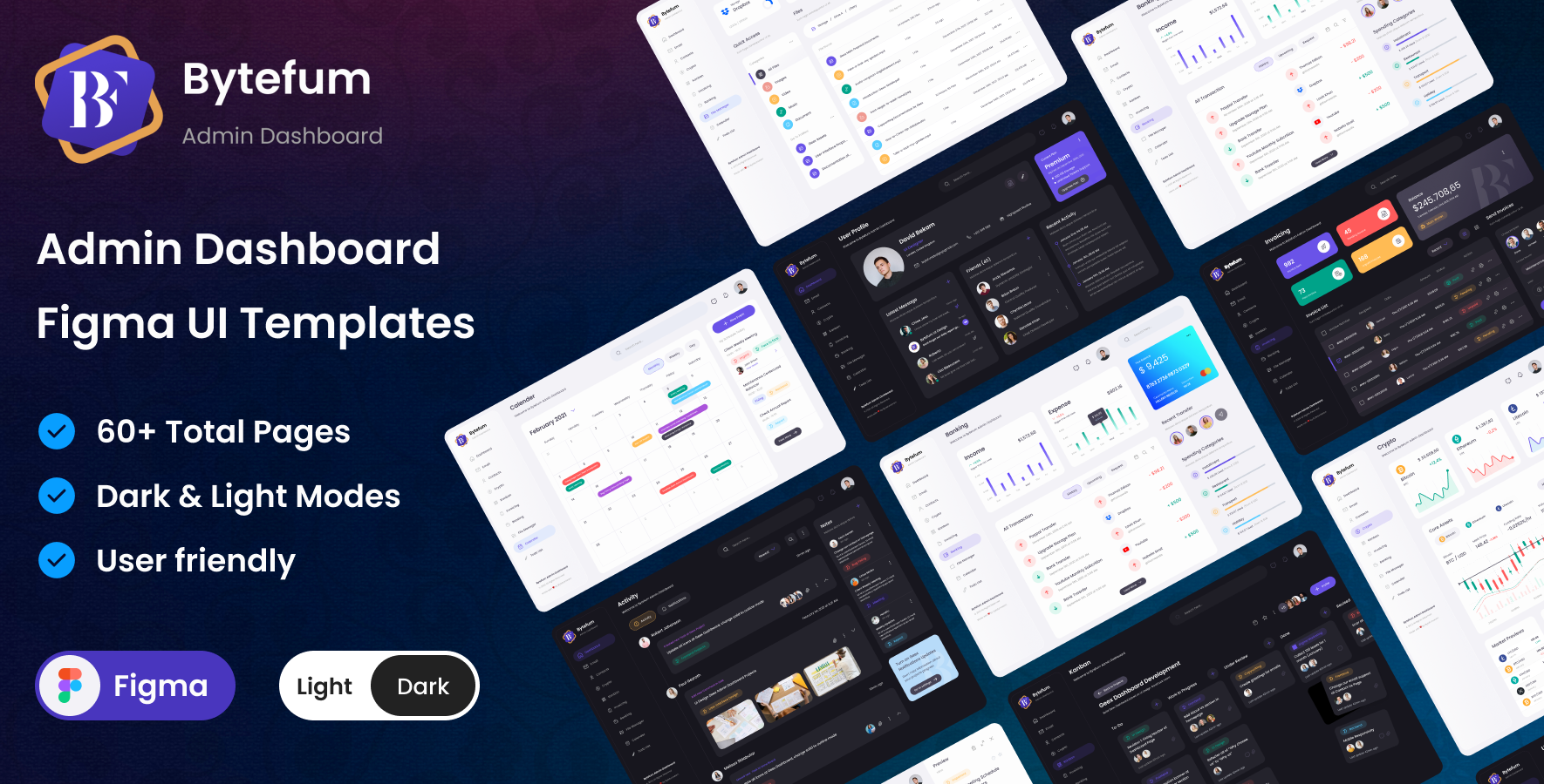 Bytefum - Admin Dashboard UI Template Figma admin admin dashboard dashboard dashboards design figma ui design uidesign uidesigner uiux user interface userexperience userinterface ux design uxdesign uxdesigner webdesign webdesigner