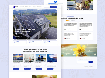 Solar Roofing Company blue ecofriendly green minimal navy simple solar sun sustainable ui ux web web design webdesign