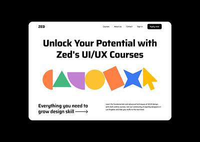 UI/UX school web design concept e learning ui ux web design