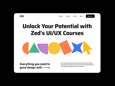 UI/UX school web design concept e learning ui ux web design