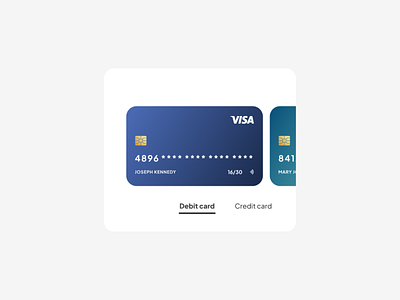 Horizontal Carousel carousel cash credit card dailyui debit card scrolling visa