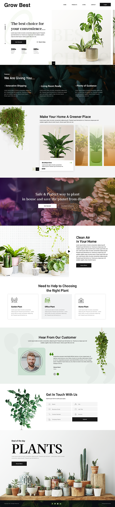Grow Best online plant delivery graphic graphic design growbest ui webpage
