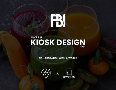 FBI Juice Bar Kiosk Design graphic design illustration kiosk design