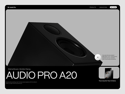 Landing page design for Audio Pro app audio audio pro audio website black darkmode landing page landing page design minimal song sound web sound website ui ui design user interface ux web design website website design website developement