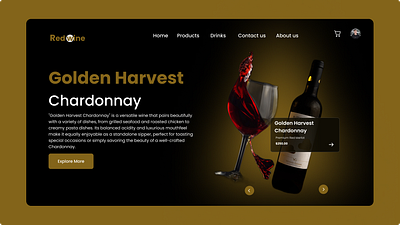 Red Wine Enthusiast's Haven: Hero PageDesign. animation app design graphic design motion graphics ui