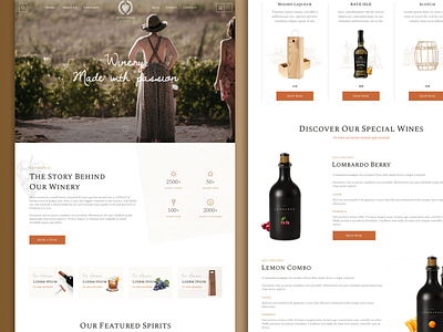 Winery Marketing Website ui ux