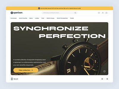 Watch Store Landing Page clean clock ecommerce landing page minimal product design store vintage watch watch watch landing page watch store watch store website watch website web design