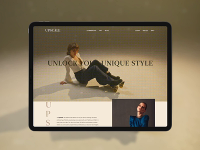 Upscale: An online boutique where Fashion meets Art animation branding concept design motion graphics ui