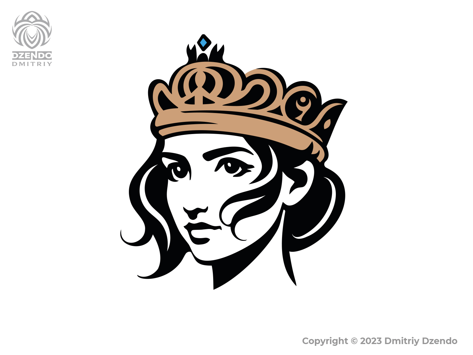 Gold crown icons. Queen king golden crowns luxury Logo Design Vector on  black background Stock Vector Image & Art - Alamy