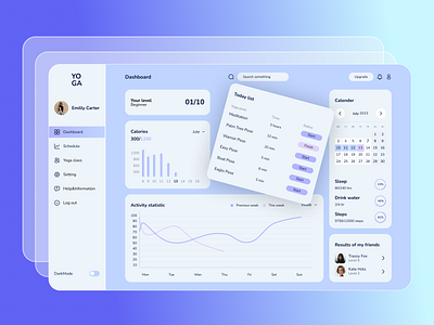 YOGA Dashboard Design app dashboard dashboard design design figma fitness ui ux web design yoga