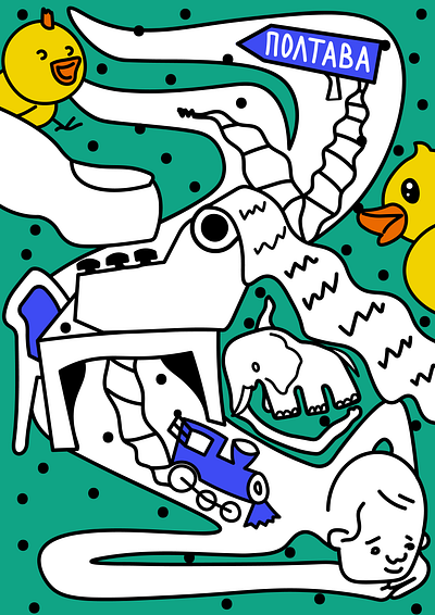 illustration for a children’s song character illustration song