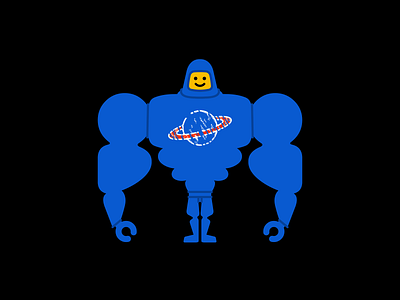 Muscle Lenny character character design illustration lego spaceman vector